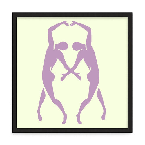 Absztrakt táncos fali kép – fúrásmentes, öntapadós képkeret, 20x20 cm - fekete keret