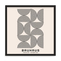 Bauhaus mintás fali kép – fúrásmentes, öntapadós képkeret, 20x20 cm - fekete keret