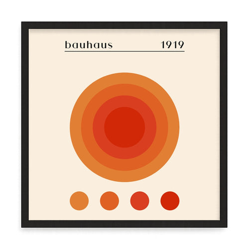 Bauhaus 1919 fali kép – fúrásmentes, öntapadós képkeret, 20x20 cm - fekete keret