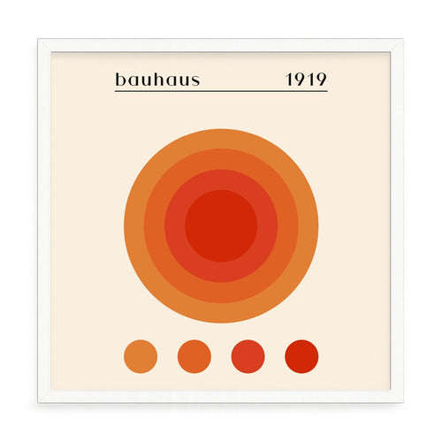 Bauhaus 1919 fali kép – fúrásmentes, öntapadós képkeret, 20x20 cm - fehér keret