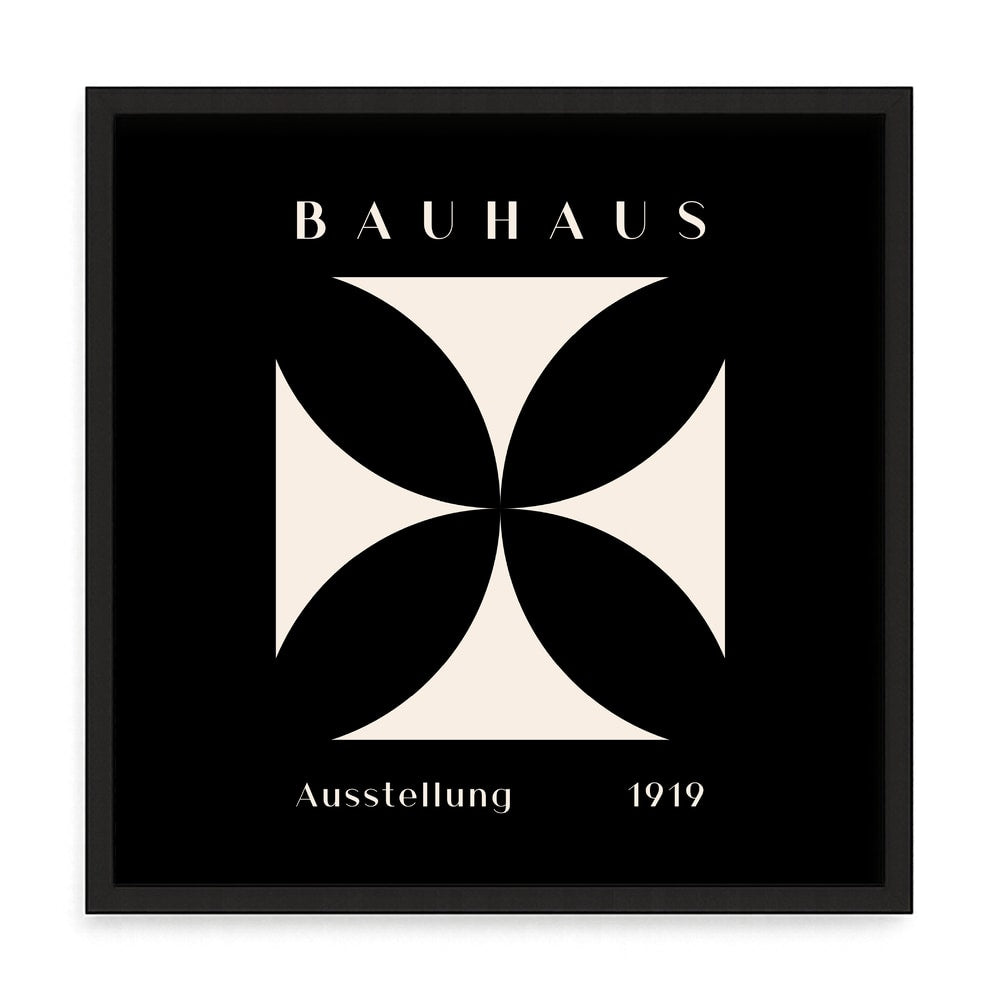 Bauhaus stílusú poszter – fúrásmentes, öntapadós képkeret, 20x20 cm - fekete keret