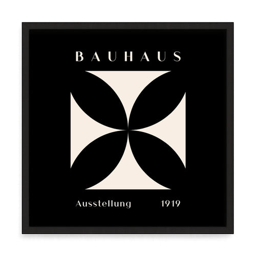 Bauhaus stílusú poszter – fúrásmentes, öntapadós képkeret, 20x20 cm - fekete keret