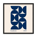 Bauhaus inspirált absztrakt fali kép – fúrásmentes, öntapadós képkeret, 20x20 cm - fekete keret