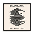 Bauhaus dizájn fali kép – fúrásmentes, öntapadós képkeret, 20x20 cm - fekete keret