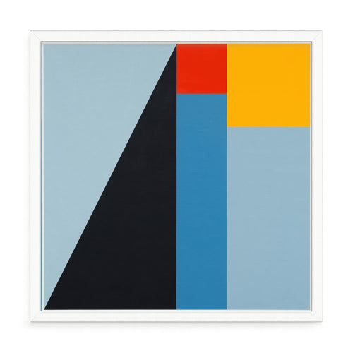 Absztrakt geometriai fali kép – fúrásmentes, öntapadós képkeret, 20x20 cm - fehér keret