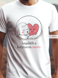 Dog love cotton T-shirt – Cute sleeping puppy with heart graphic – men t-shirt, women t-shirt, unisex t-shirt