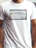 Critical Error: Motivation not found. fehér színű prémium pamut póló – vicces informatikai grafika – férfi póló, unisex póló, magyar minta, vicces póló