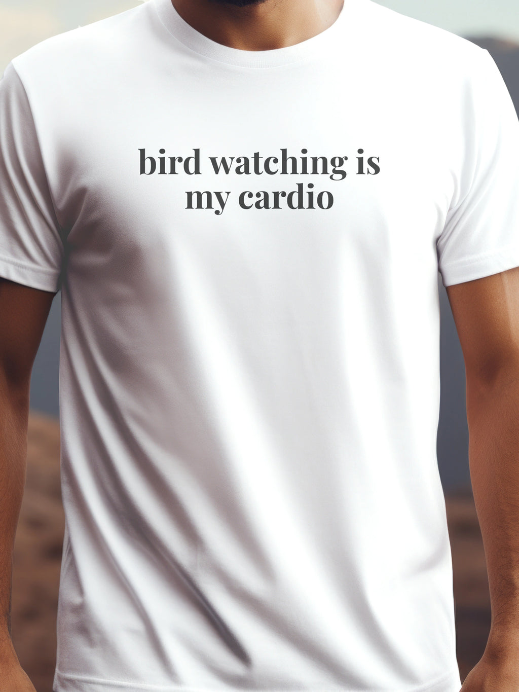 bird watching is my cardio fehér színű prémium pamut póló – humoros madármegfigyelő grafika – férfi póló, unisex póló, magyar minta, vicces póló