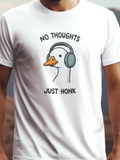 No thoughts just honk fehér színű prémium pamut póló – vicces kacsás grafika – férfi póló, unisex póló, magyar minta, vicces póló