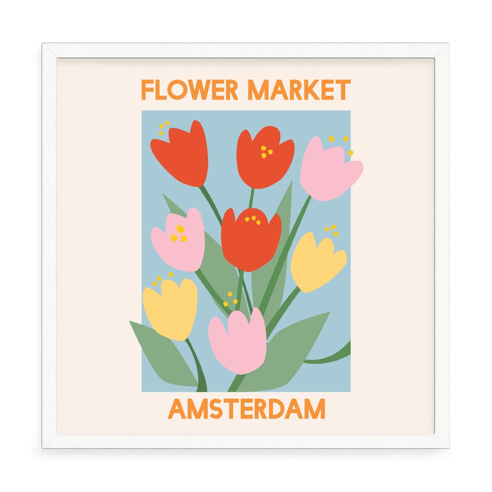 Virágpiac Amsterdam – fúrásmentes, öntapadós képkeret, 20x20 cm - fehér keret