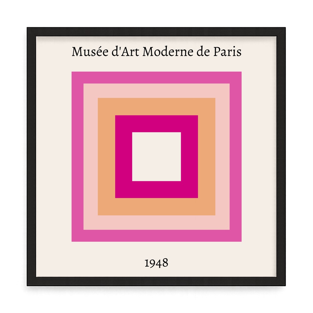 Absztrakt geometriai fali kép – fúrásmentes, öntapadós képkeret, 20x20 cm - fekete keret